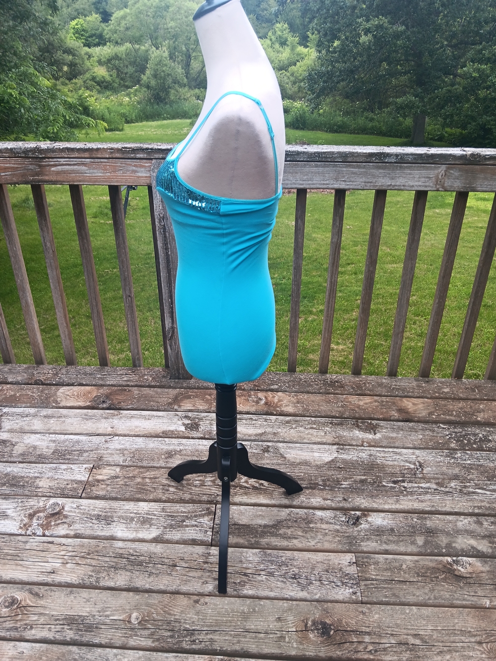 Express Turquoise Sequin Cotton Cami Tank Top Size XS Y2K Party Club Going Out - Picture 4 of 7